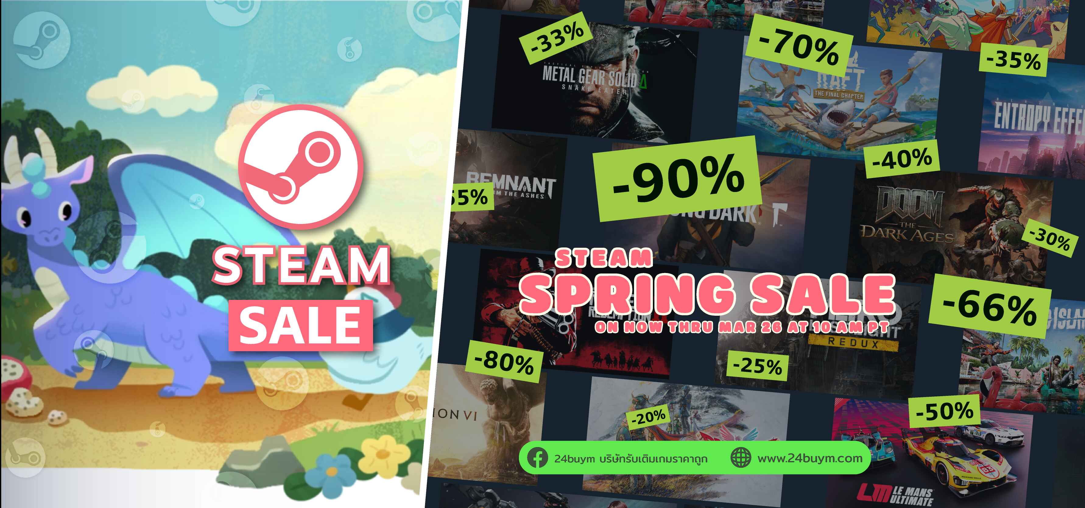 Steam Spring Sale 2026 มาแล้ว! ลดสูงสุด 95% Dave the Diver, Manor Lords, Terraria และอีกเพียบ — ถึง 26 มี.ค. นี้!